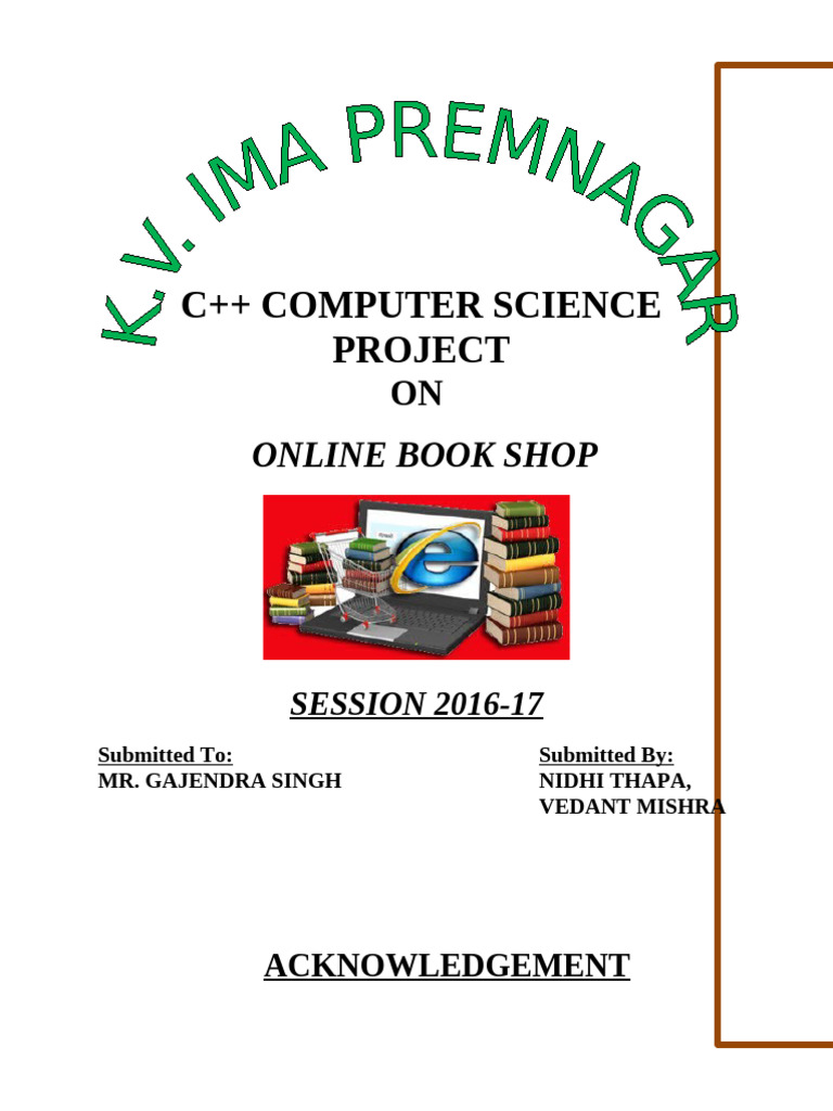 C++ Online Book Shop Project Report | PDF | Windows 7 | Software