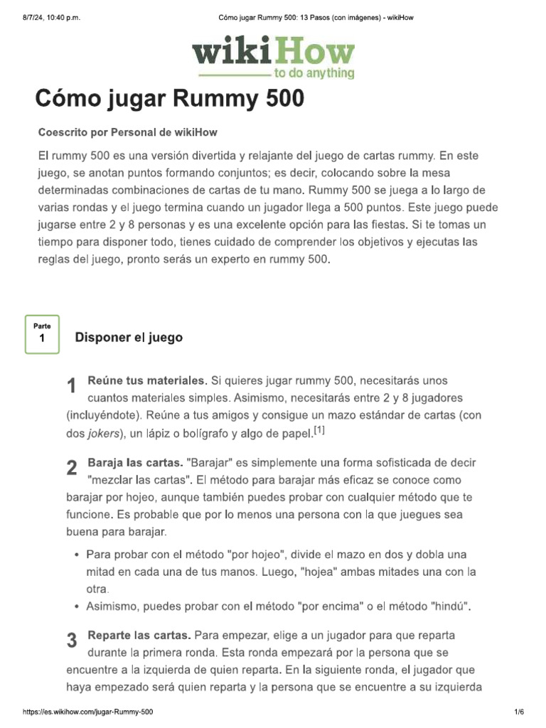 Cómo Jugar Rummy 500 | PDF