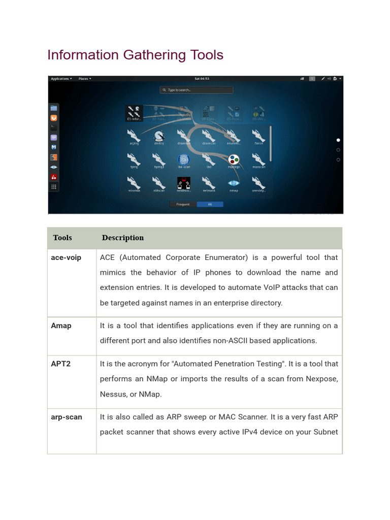 Essential Information Gathering Tools | PDF | Computer Network | Domain ...