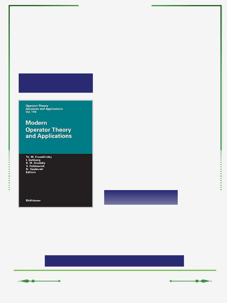 Modern Operator Theory and Applications The Igor Borisovich Simonenko ...