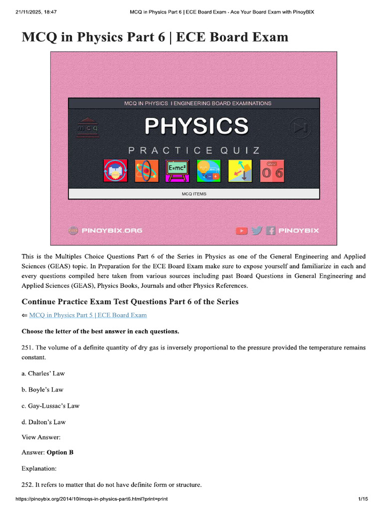Physics Part 6 | PDF