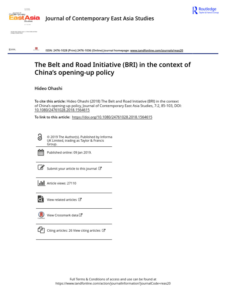 The Belt and Road Initiative BRI in The Context of China S Opening-Up ...