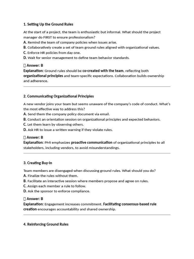 Best Practices for Team Ground Rules | PDF