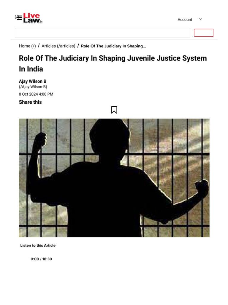 Judiciary's Impact on Juvenile Justice in India | PDF | Juvenile ...