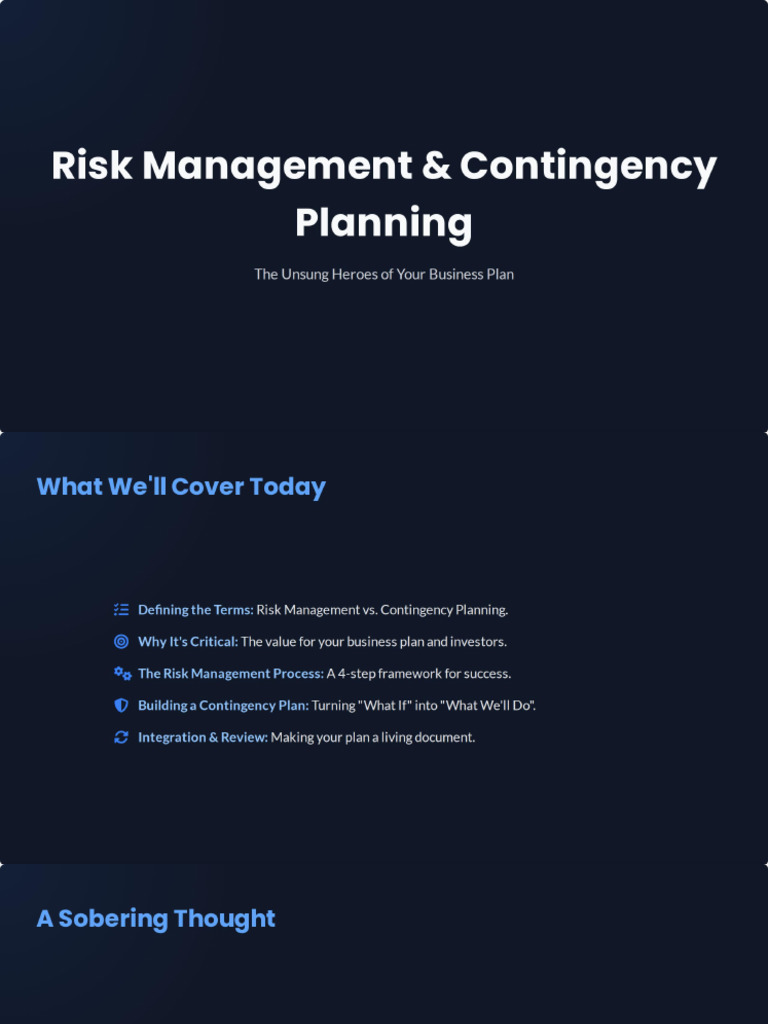 Risk Management and Contingency Planning | PDF