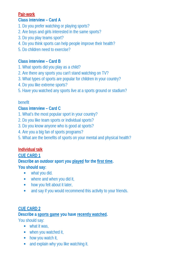 Engaging Sports Discussion Questions | PDF