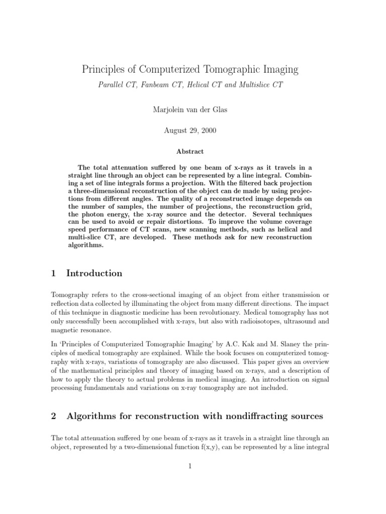 Computerized Tomographic Imaging Principles | PDF | Ct Scan | Tomography