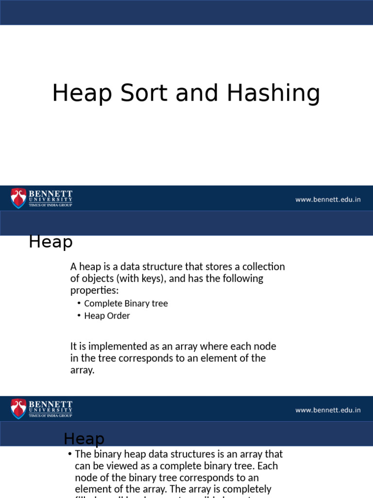 Heap Sort and Hashing Techniques | PDF | Computer Programming | Algorithms