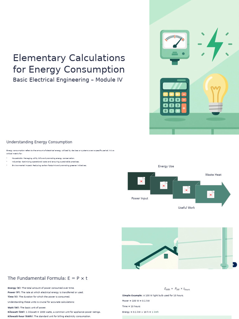 Elementary Calculations For Energy Consumption | PDF | Energy ...