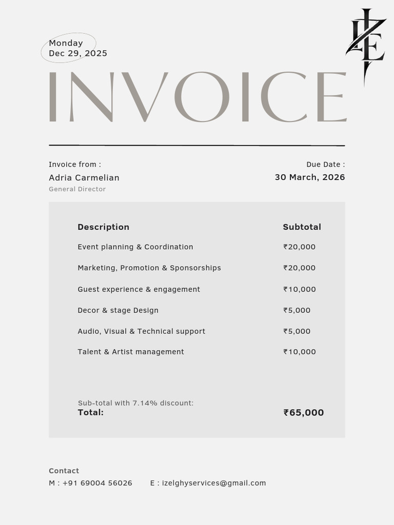 Invoice for Event Planning Services | PDF