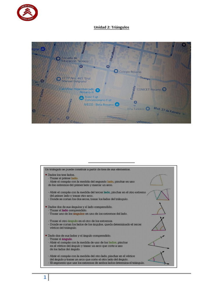 Unidad 3 Triangulos 1eros Col Ros | PDF | Triángulo | Ángulo
