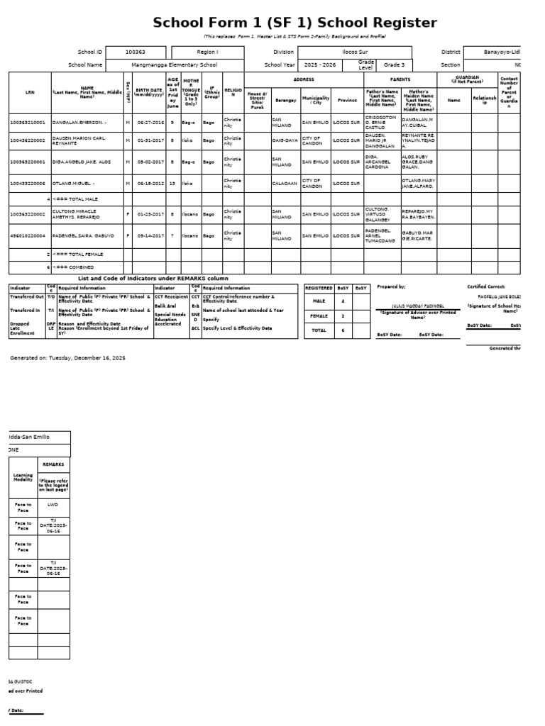 Sf1 - 2025 - Grade 3 - None | PDF