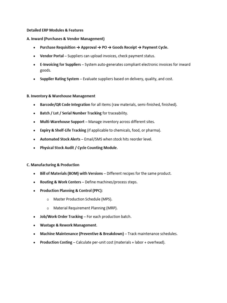 Comprehensive ERP Modules Overview | PDF | Invoice | Payroll