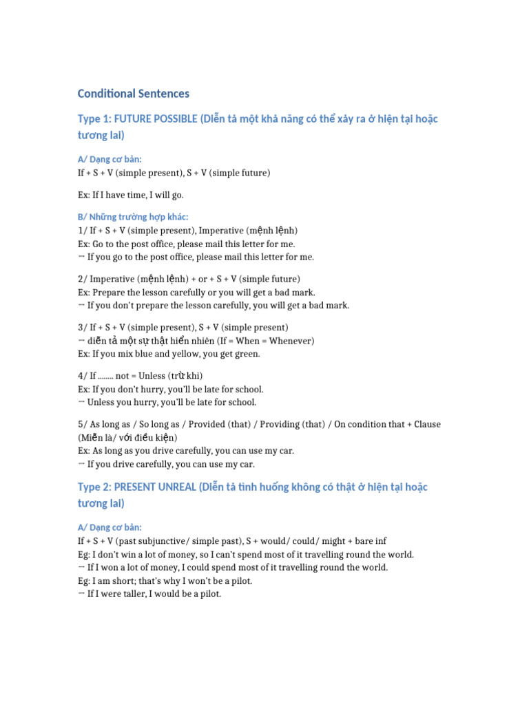 Understanding Conditional Sentences | PDF