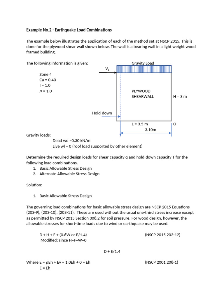 Earthquake Load Design for Shear Walls | PDF | Stress (Mechanics ...