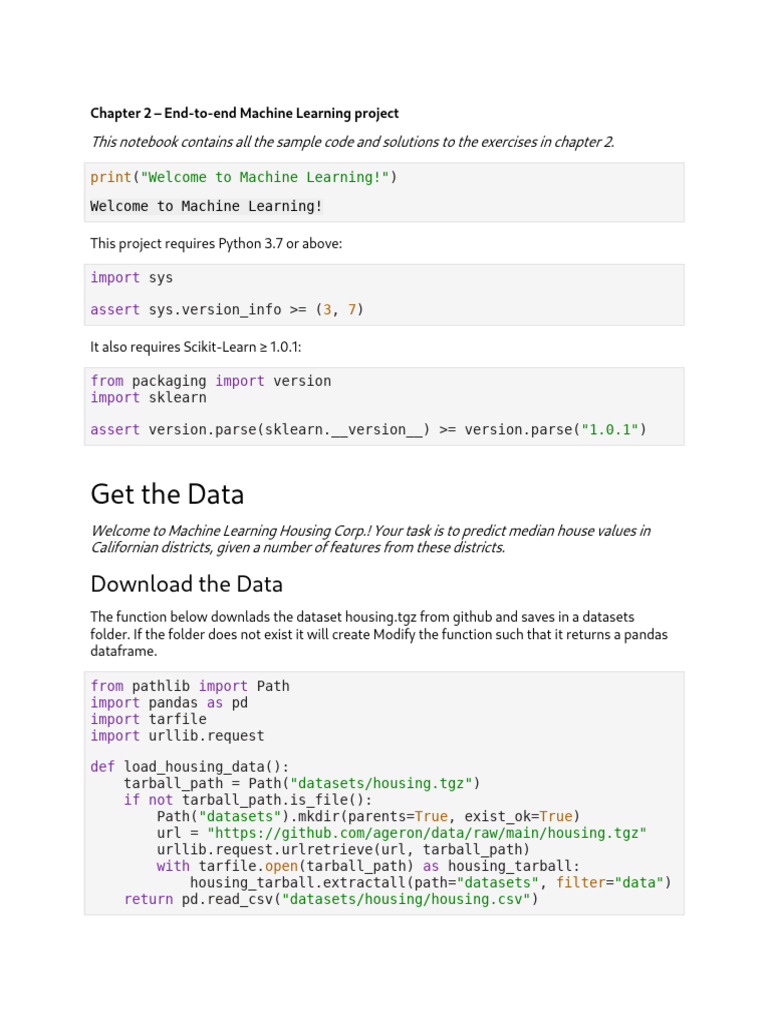 End-to-End Machine Learning Project Guide | PDF | Computer Programming ...