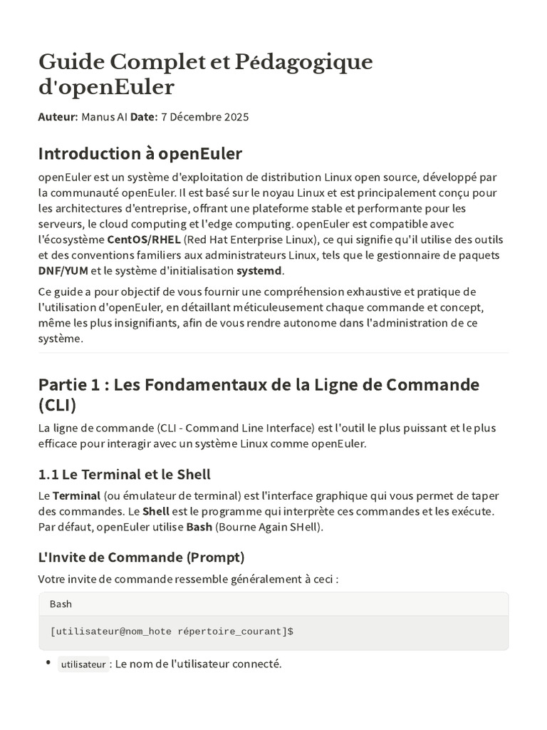 Guide Pratique d'openEuler pour Linux | PDF | Architecture ...
