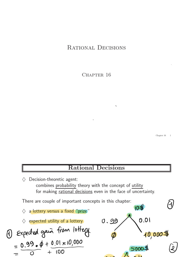 Rational Decision-Making and Utility Theory | PDF | Utility | Applied ...