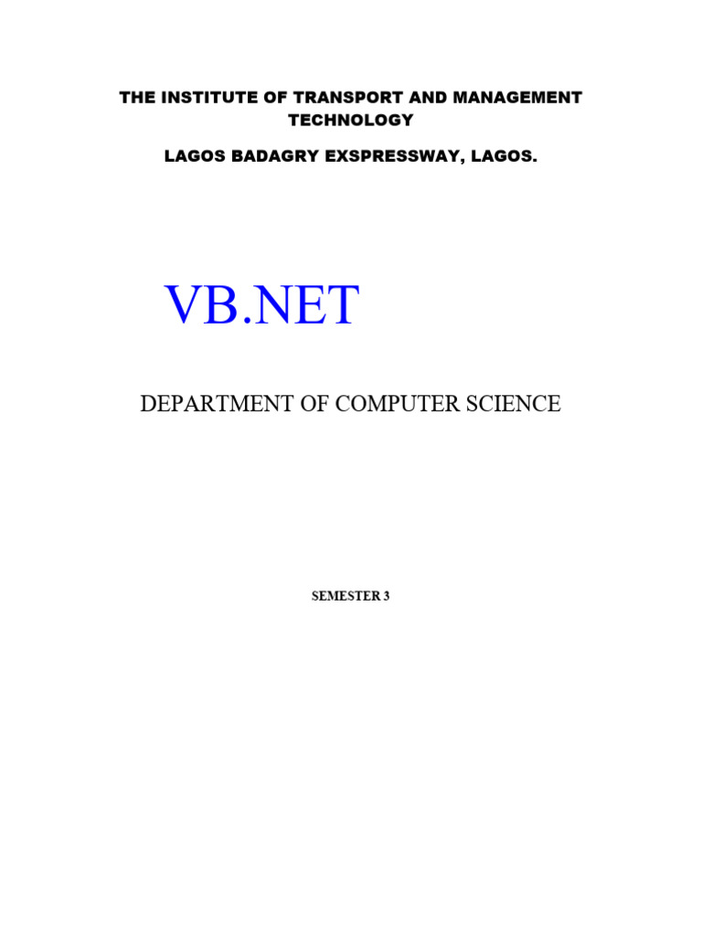Editedvbnet-Sem-3 251012 100436 | PDF | Data Type | Class (Computer ...
