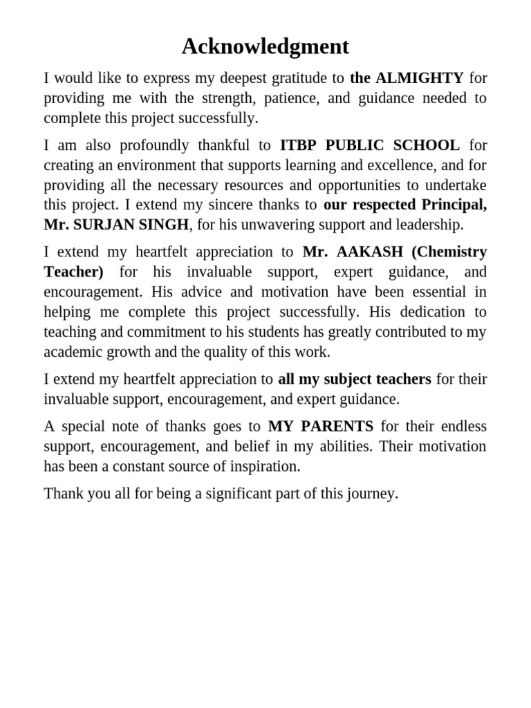 Gratitude Acknowledgment for Project Completion | PDF
