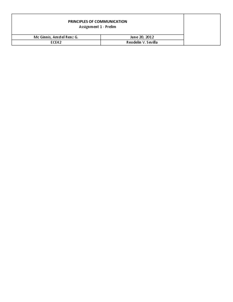Comms Assignment Template | PDF