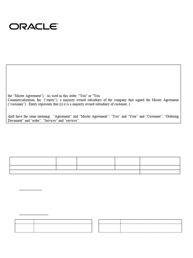 Otsuka Oracle Services Ordering Document | PDF | Cloud Computing ...