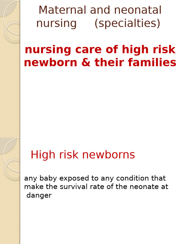 High-Risk Newborn Nursing Care Guide | PDF | Preterm Birth | Low Birth ...