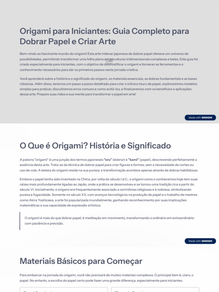 Origami para Iniciantes: Guia Prático | PDF | Origami | Papel
