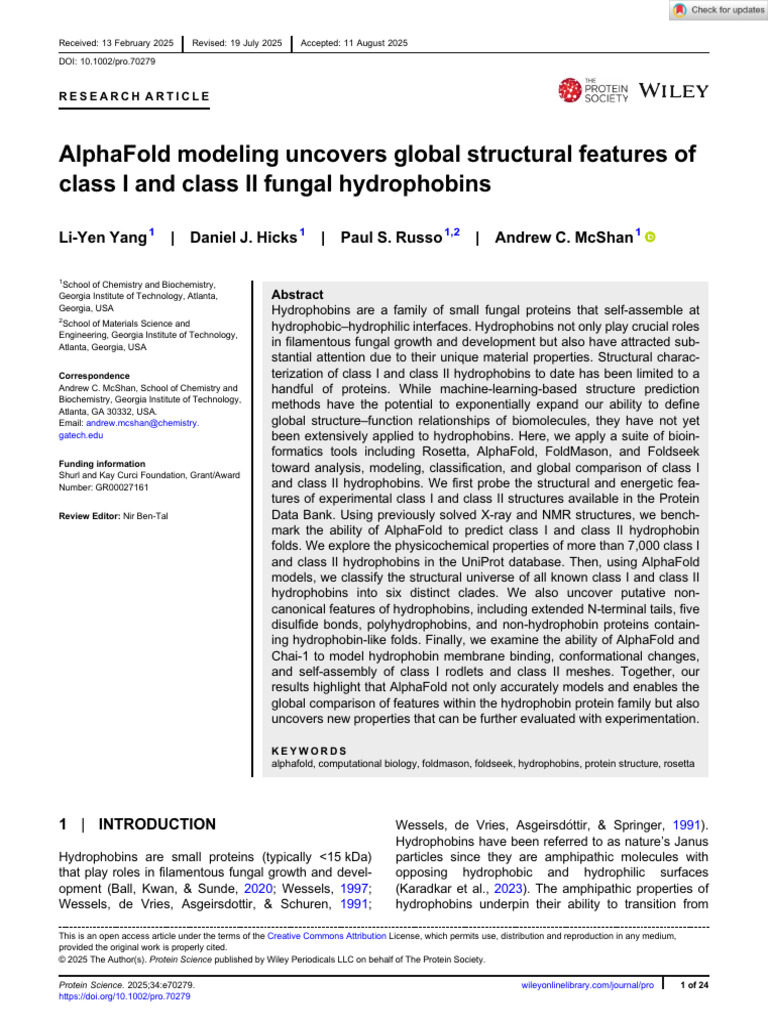 Protein Science - 2025 - Yang - AlphaFold Modeling Uncovers Global ...