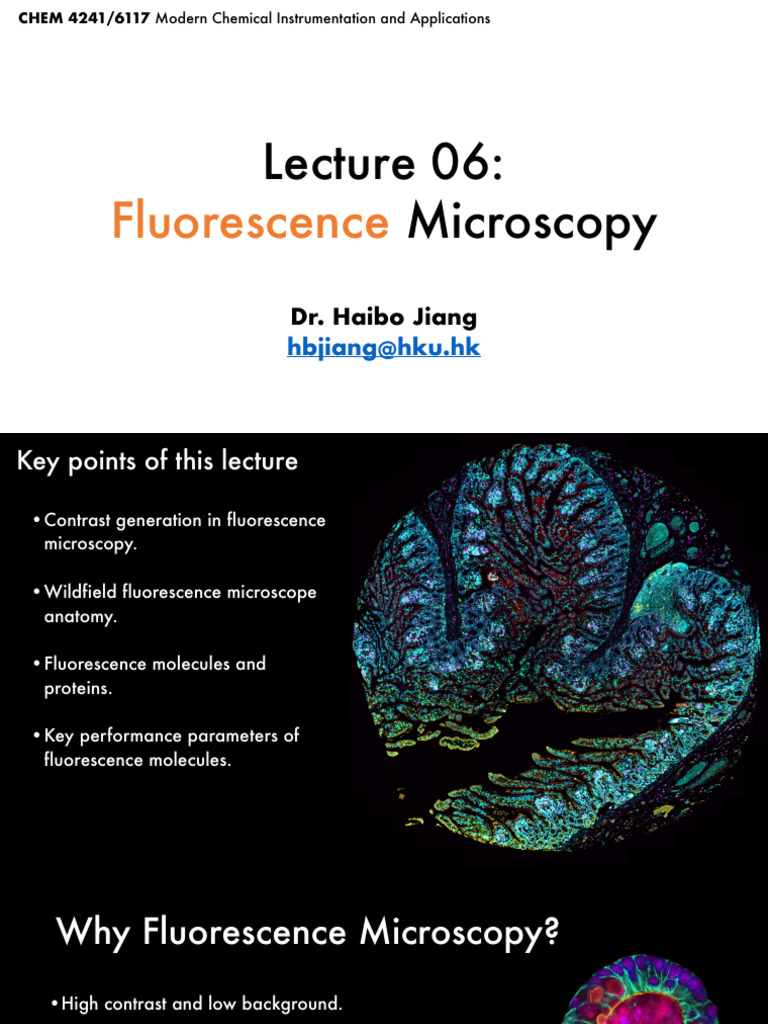 Fluorescence Microscopy Overview and Techniques | PDF | Fluorescence ...
