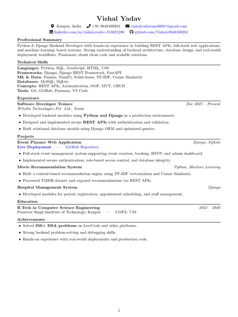 My Resume | PDF | Databases | Python (Programming Language)
