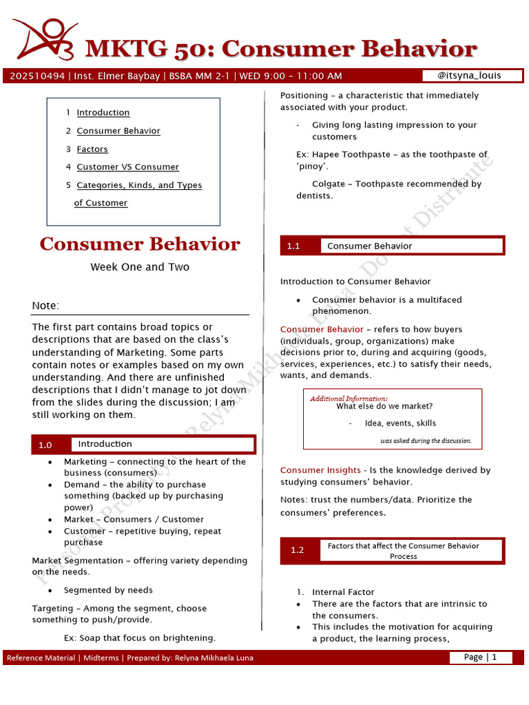 Consumer Behavior Insights and Factors | PDF | Consumer Behaviour ...