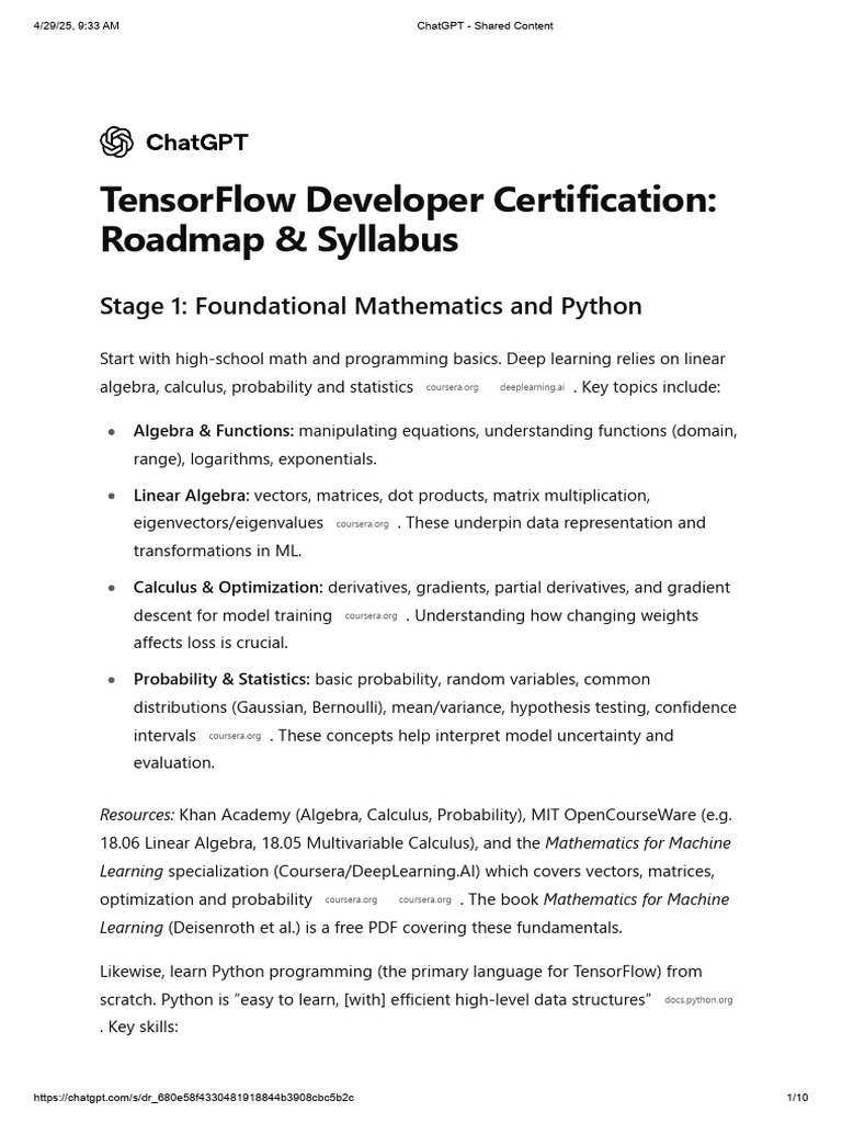 TensorFlow Developer Certification Guide | PDF | Deep Learning ...