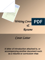 Writing Cover Letters & Resume