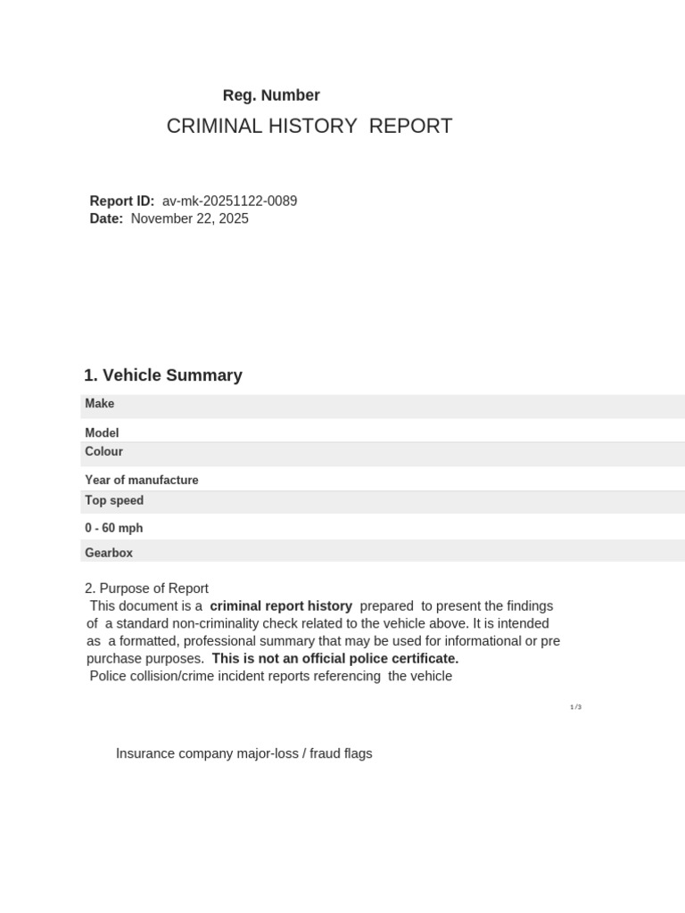 Criminal Check Report | PDF
