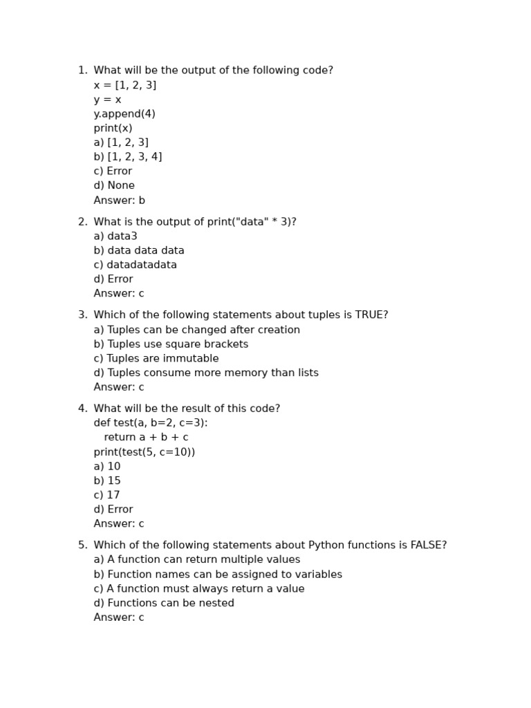 Python and Data Science Quiz Answers | PDF | Regression Analysis ...