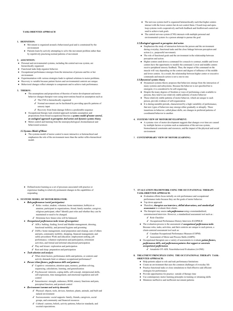 Task-Oriented Approach in Occupational Therapy | PDF | Psychotherapy ...