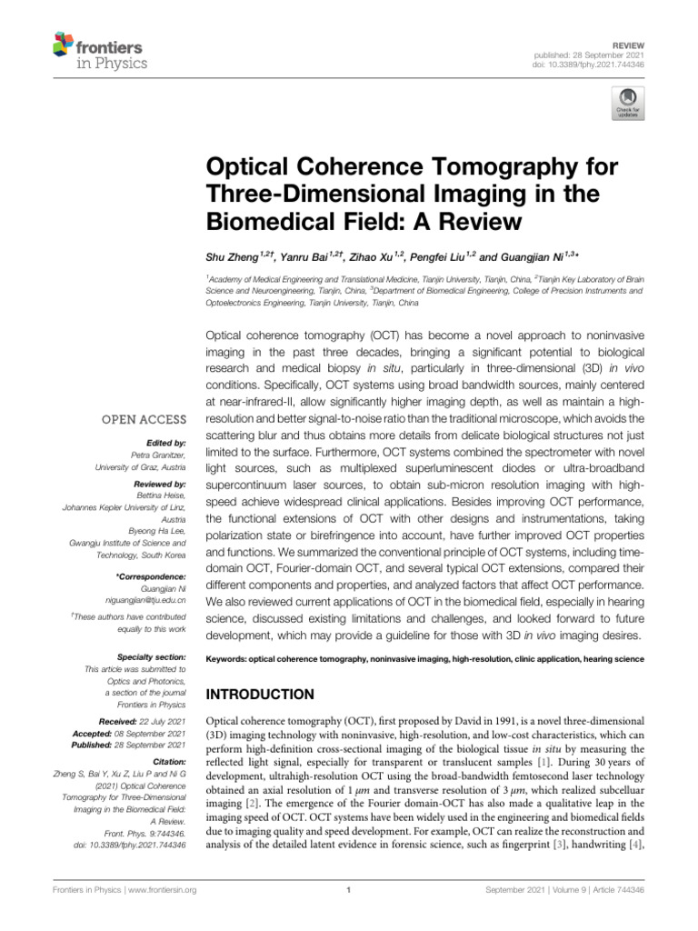 Optical Coherence Tomography Review | PDF | Medical Imaging | Optical ...