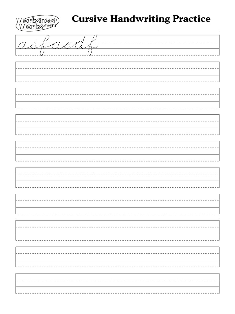 WorksheetWorks Cursive Handwriting Practice 2 | PDF