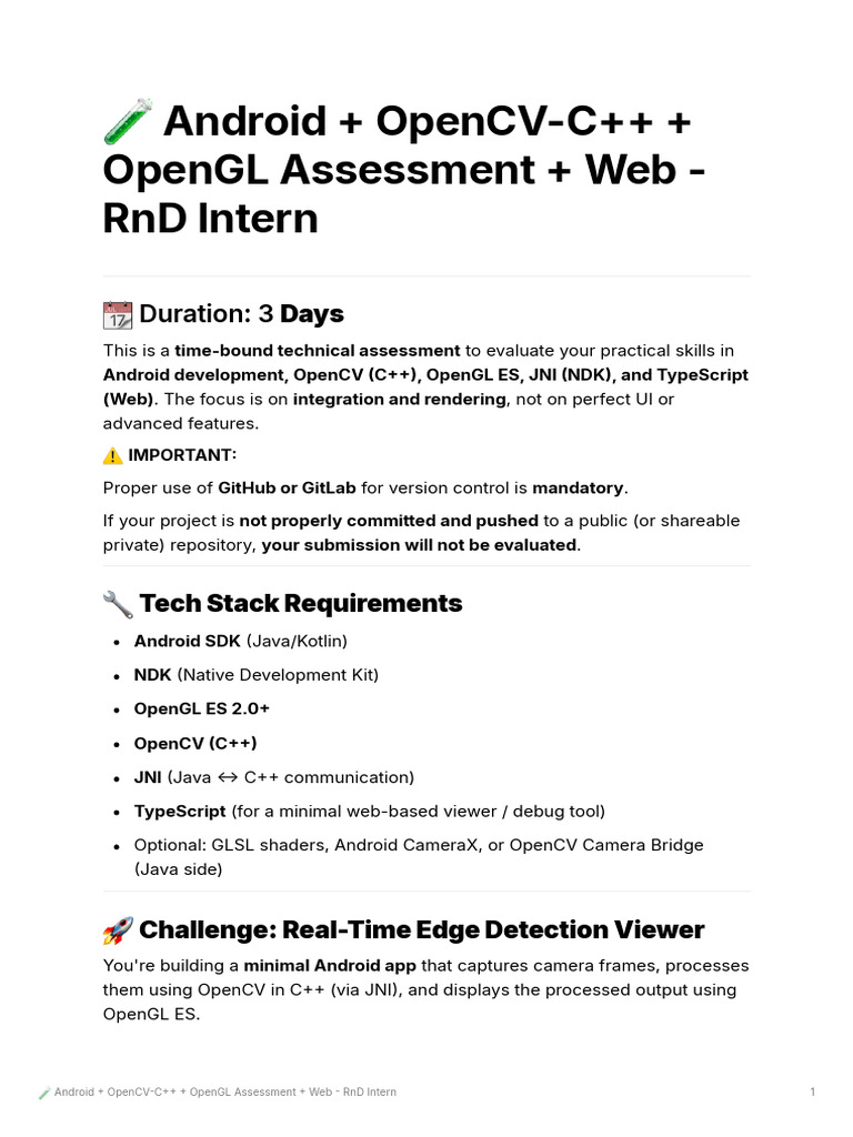 Software Engineering Intern (R&D) Assignment (2) | PDF | Android ...