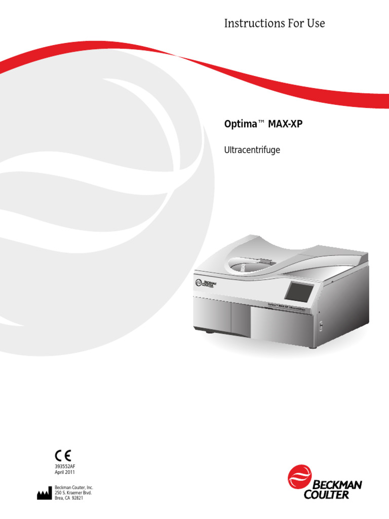 Optima MAX-XP Ultracentrifuge Manual | PDF | Electrostatic Discharge ...