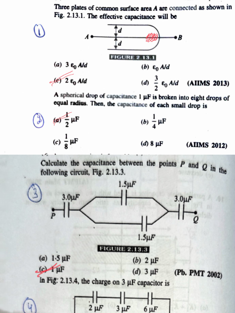 Capacitor Problems and Solutions | PDF | Capacitor | Capacitance