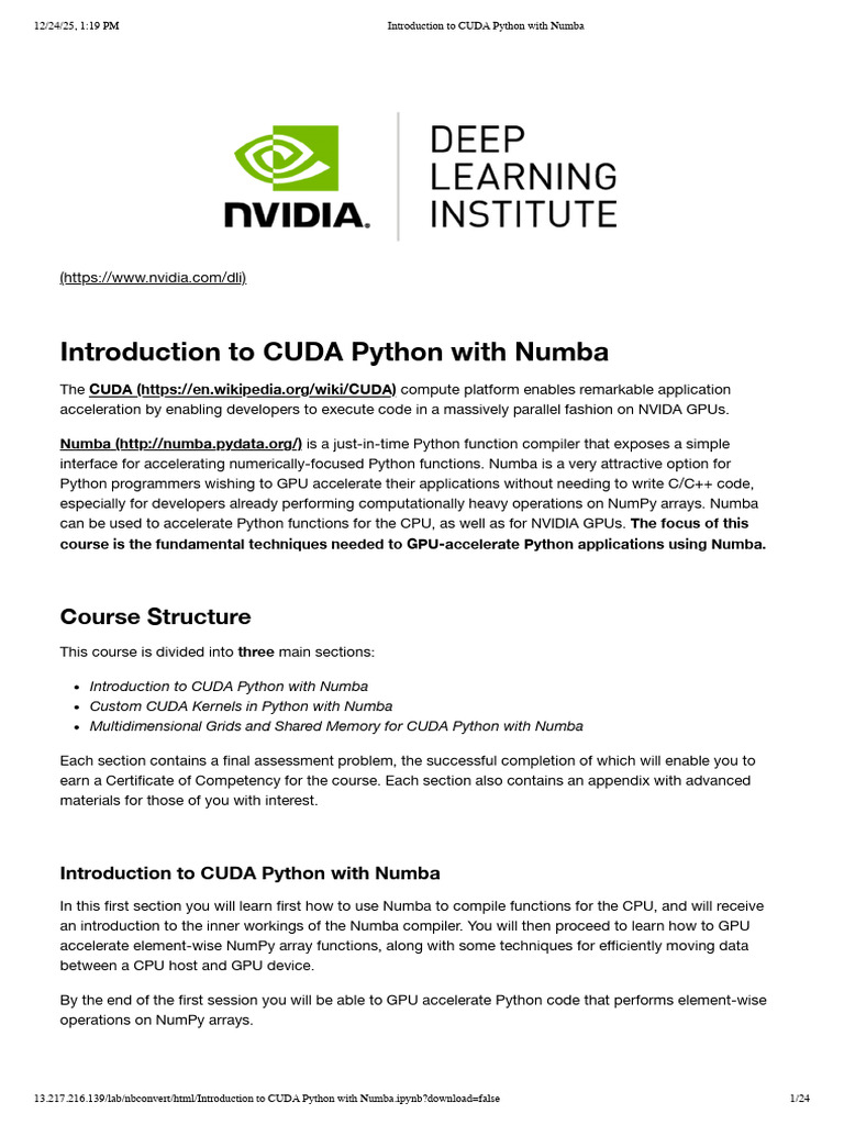 GPU Acceleration with Numba in Python | PDF | Graphics Processing Unit ...