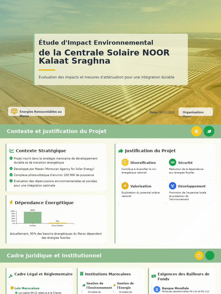 Étude d'Impact Environnemental NOOR Solaire | PDF | Énergie solaire ...