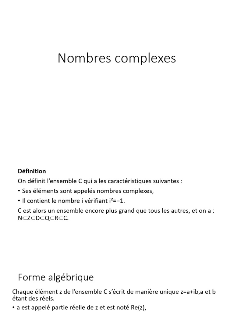 Introduction aux Nombres Complexes | PDF | Nombre complexe | Nombre