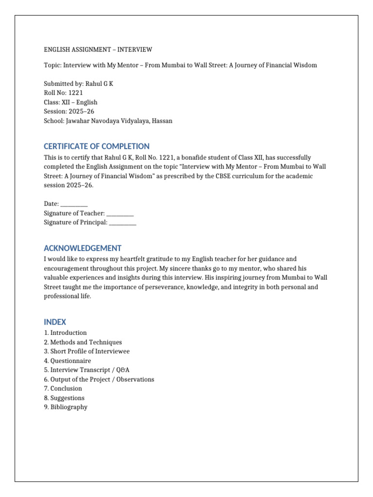 Merged English Interview Projects | PDF