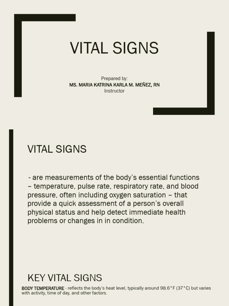Understanding Vital Signs and Their Importance | PDF