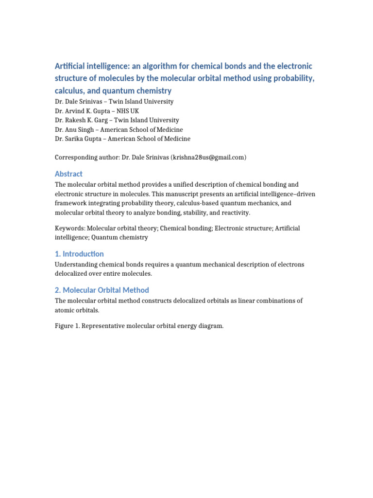 AI Molecular Orbital Chemical Bonding Elsevier | PDF