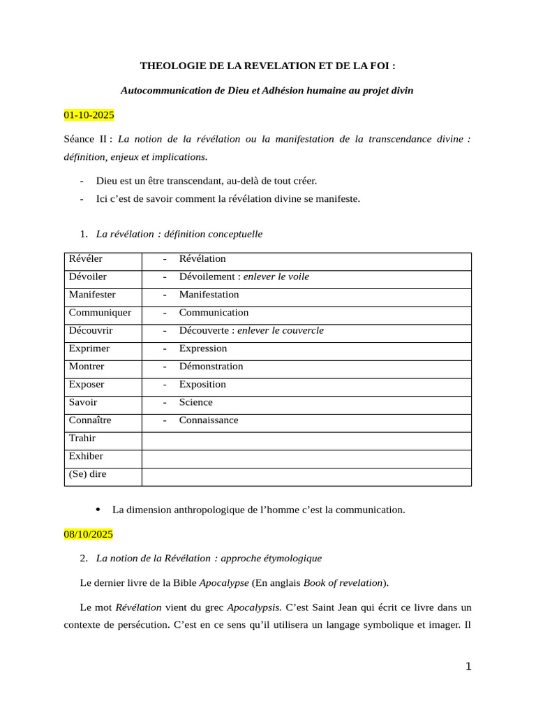 Révélation divine et foi humaine | PDF | Dieu | Moïse