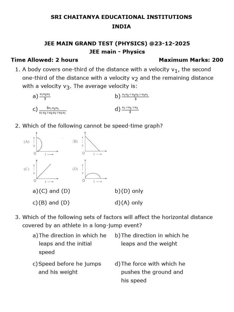 JEE Main Physics Grand Test 2025 | PDF | Electron | Electromagnetism